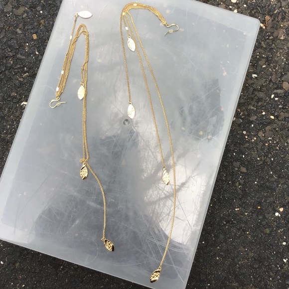 Long dangling gold earrings OS brand new - Picture 2 of 4